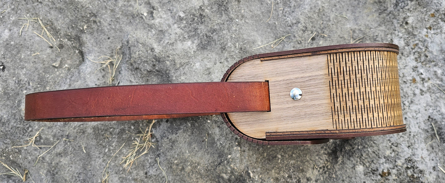 Wood and Leather Western Print Purse