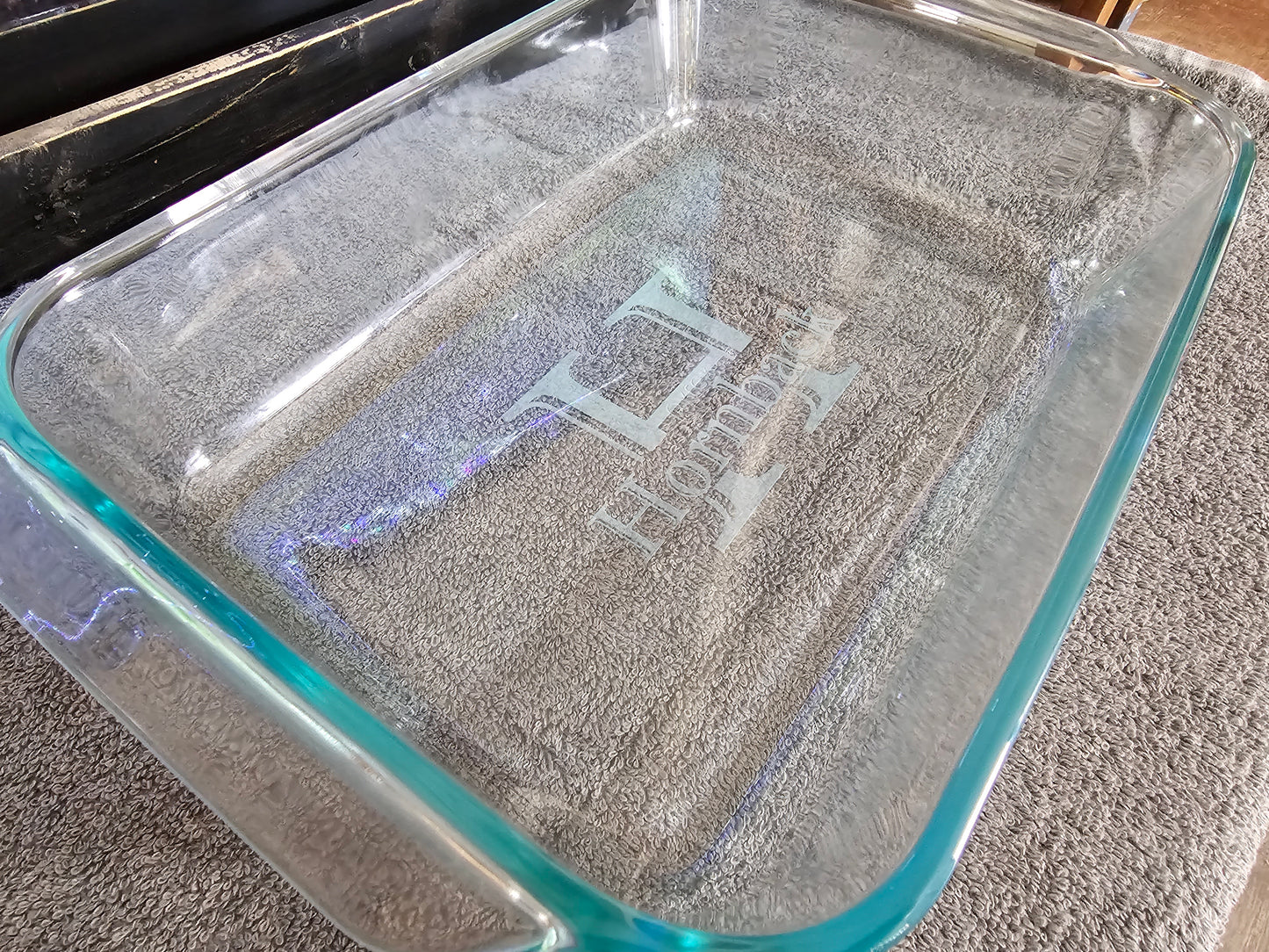 Pyrex Engraved Dish