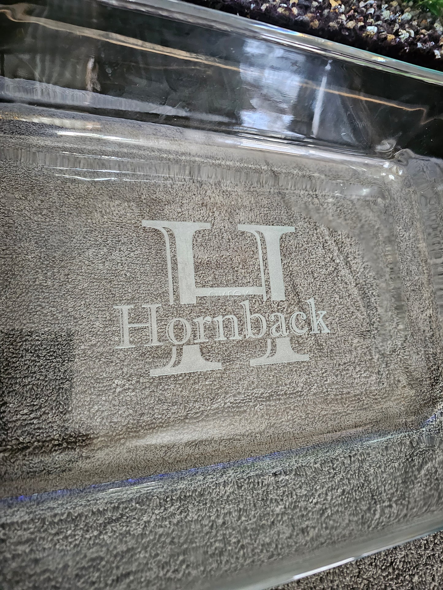 Pyrex Engraved Dish