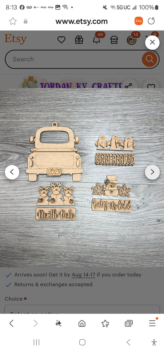 Multiple DIY Truck Christmas ornament