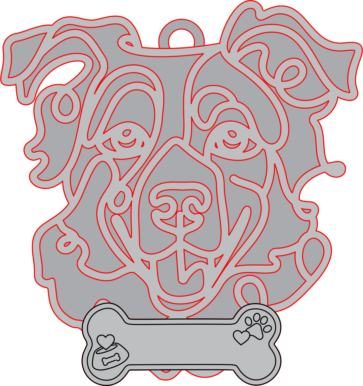 Dog Single Line Art Ornament CUSTOMIZED