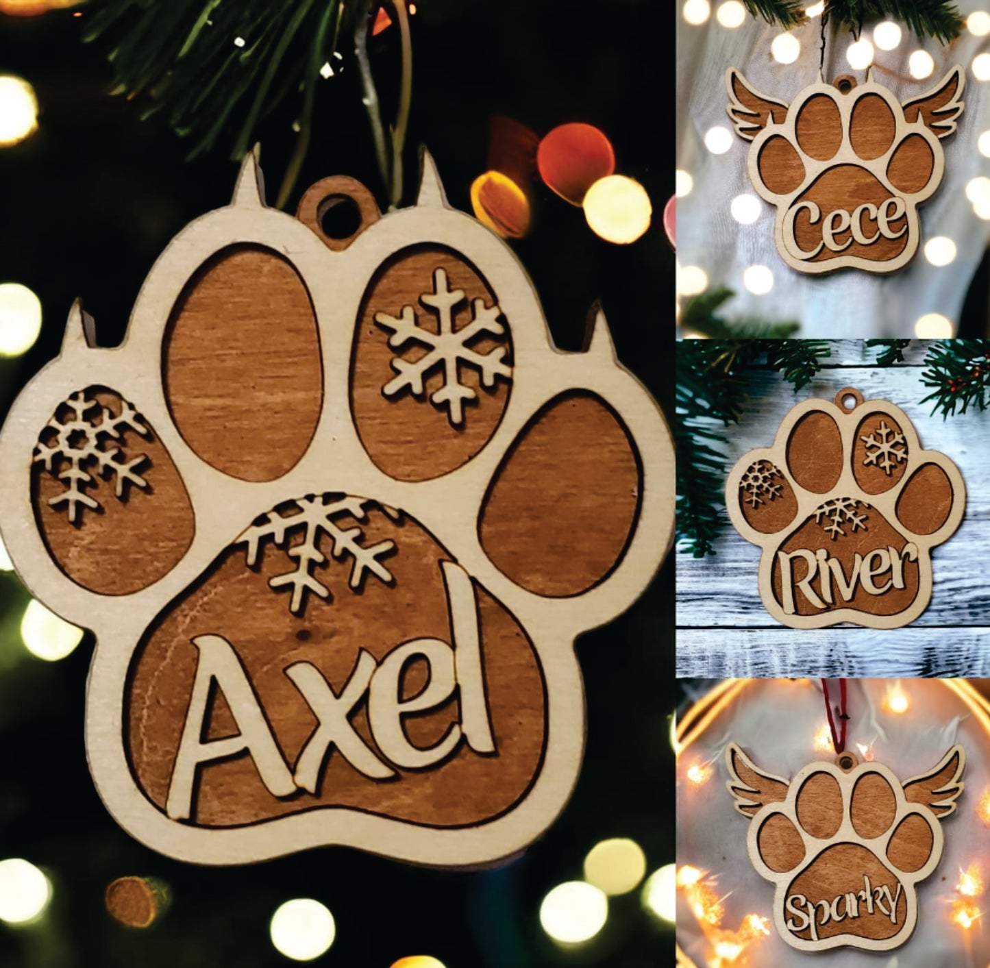 Paw Ornament Fundraiser Pet Dog Cat Customize with Name